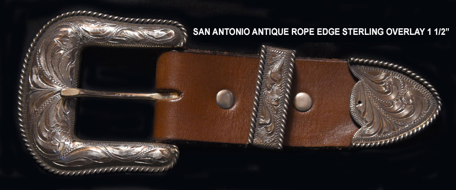 SAN ANTONIO ANTIQUE ROPE EDGE STERLING OVERLAY 1 1/2 “