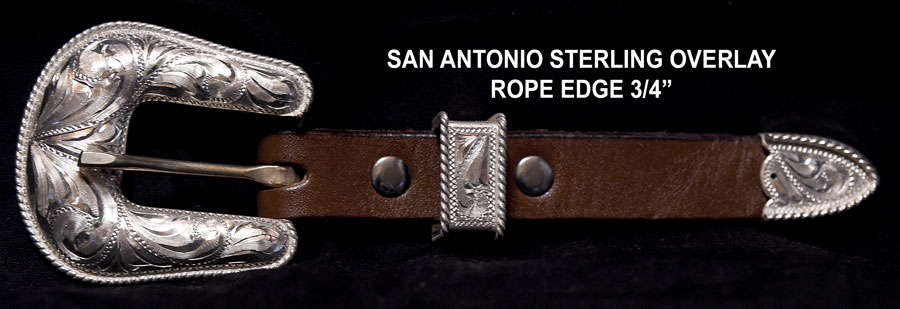SAN ANTONIO ANTIQUE ROPE EDGE STERLING OVERLAY 1 1/2 “