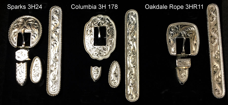 We have many types of bridle, halter and saddle trim  for you to choose from…. Sterling Silver, Sterling Overlay, Silver Plate, Gold Fill, Brass, Rust Iron w/Sterling Overlay, and Antique Silver Plate. We hope we have organized the drop down menus to make it easy for you to find different types. Then each type has styles with unique names. If you know the type and style you are interested in seeing, use the search bar to help find what you can choose from. Here are six styles of halter trim: